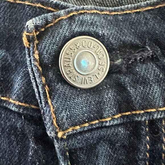 Levis 505 Regular Fit Straight Leg Jeans W38 L30 Dark Wash Denim Mens - Picture 6 of 7